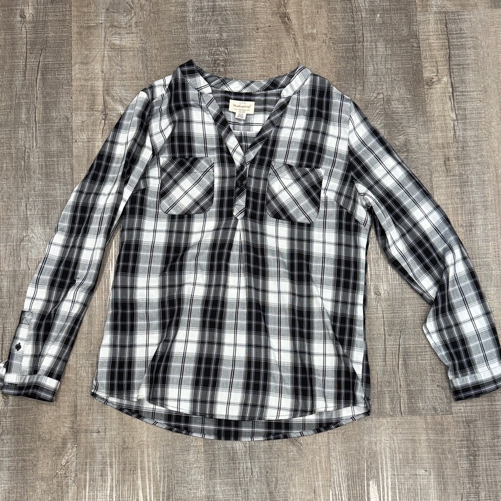 David Peyser sportswear : Weatherproof brand Black and White Plaid Shirt